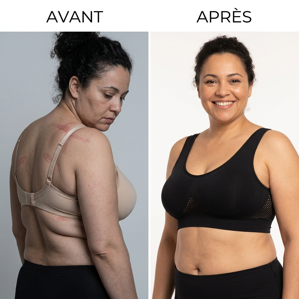 Soutien-gorge sport grande taille sans armature,  mesh respirant, maintien fort, S à 5XL