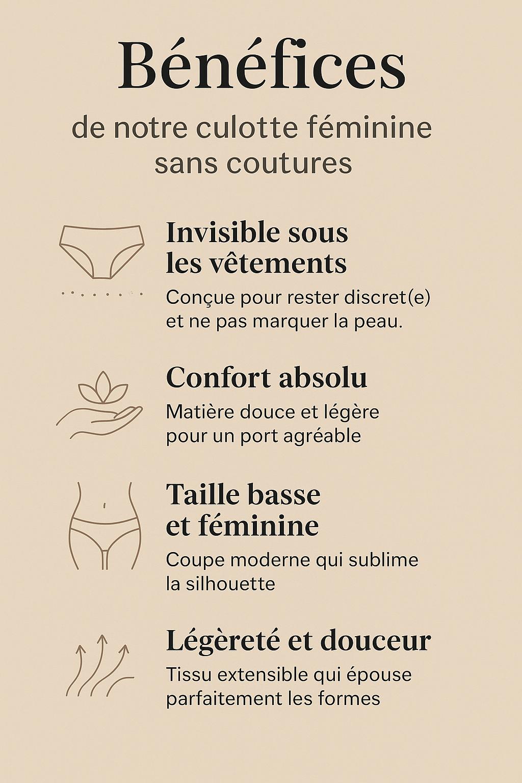 Culotte Féminin invisible - Liberté, Confort et Confiance