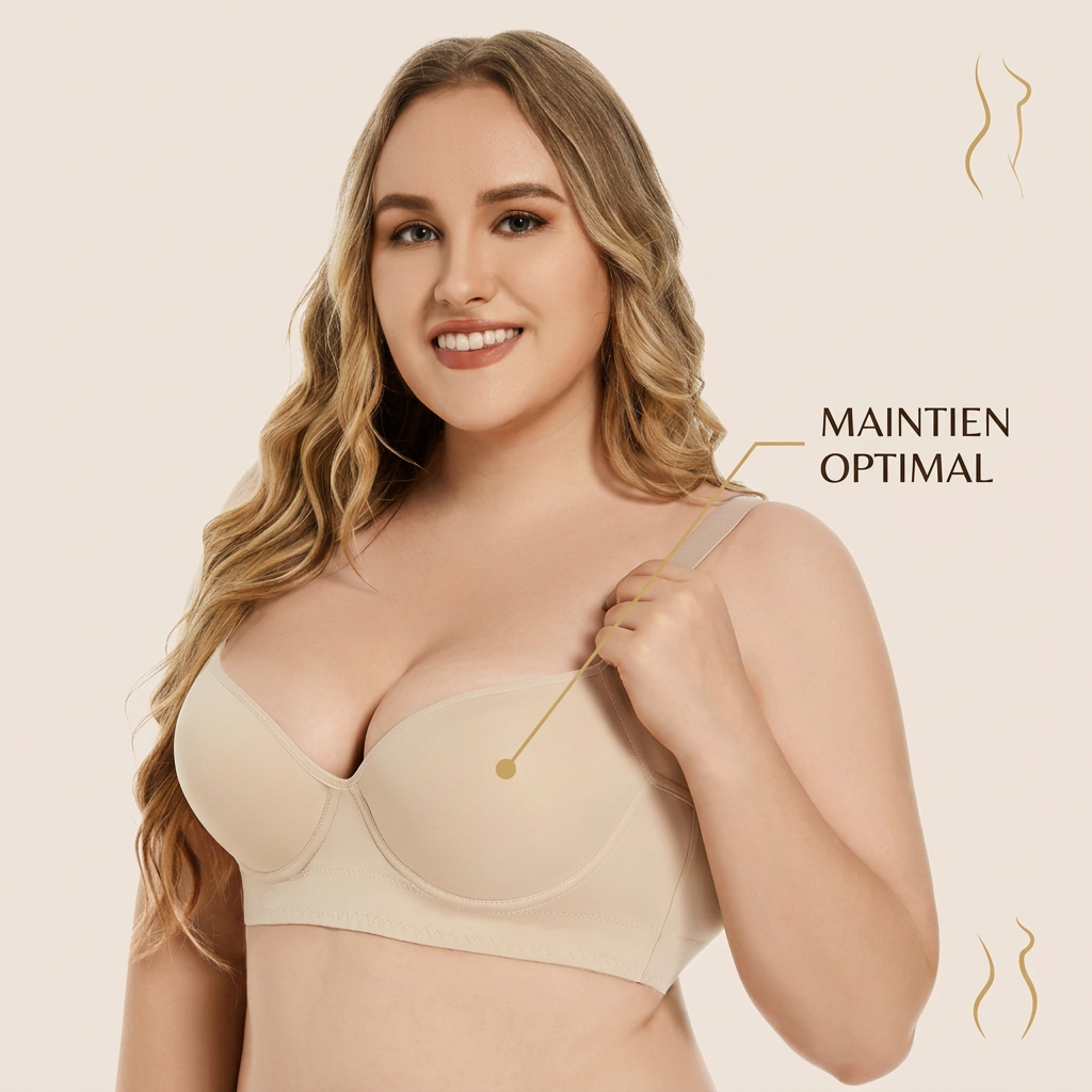 Soutien-Gorge Gainant Sans Armature Grande Taille — Dos Large Correcteur de Posture, Maintien & Silhouette M-6XL