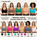 Soutien-gorge sport grande taille sans armature,  mesh respirant, maintien fort, S à 5XL