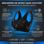Soutien-gorge sport grande taille sans armature,  mesh respirant, maintien fort, S à 5XL