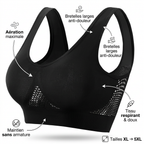 Soutien-gorge sport grande taille sans armature,  mesh respirant, maintien fort, S à 5XL