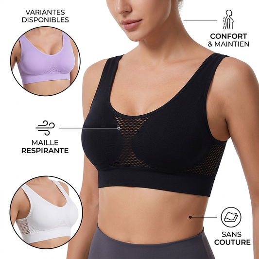 Soutien-gorge sport sans armature — Maintien adapté